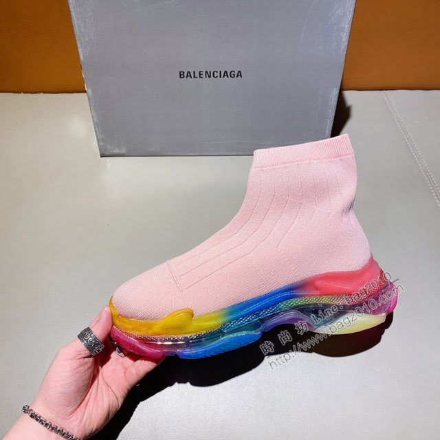 Balenciaga經典款男女鞋 巴黎世家頂級版本Triple-s高幫襪子鞋 巴黎世家復古做舊慢跑鞋 Balenciaga情侶款老爹鞋  hdbl1180